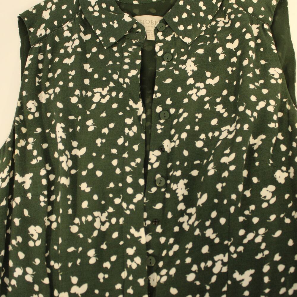 HOBBS London Belinda Contemporary Petal Print Fit & Flare Dress Green Size 4 - Picture 4 of 10